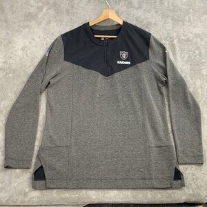 Nike Jacket Mens L Las Vegas Raiders Dri-Fit 1/4 Zip Team Issued Onfield Apparel